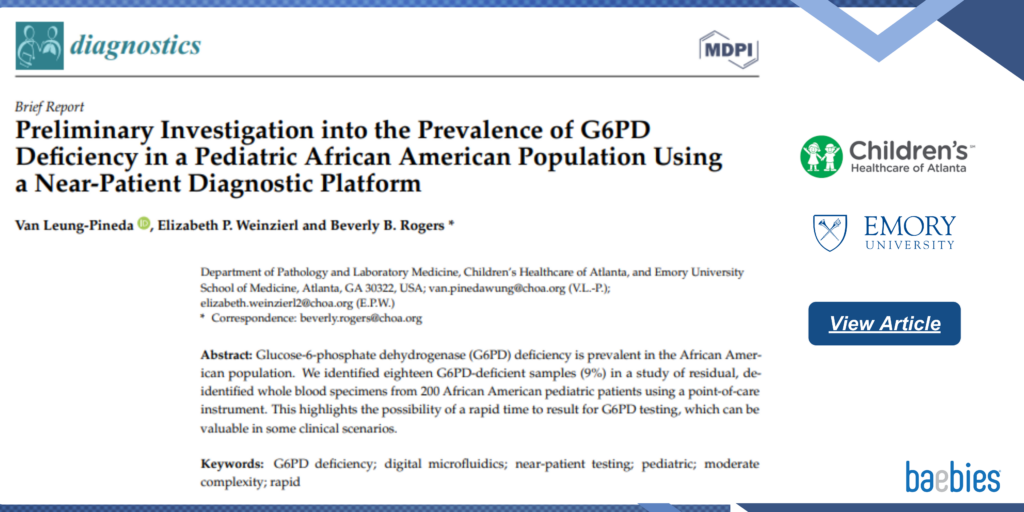 “Investigation into the Prevalence of G6PD Deficiency in a Pediatric